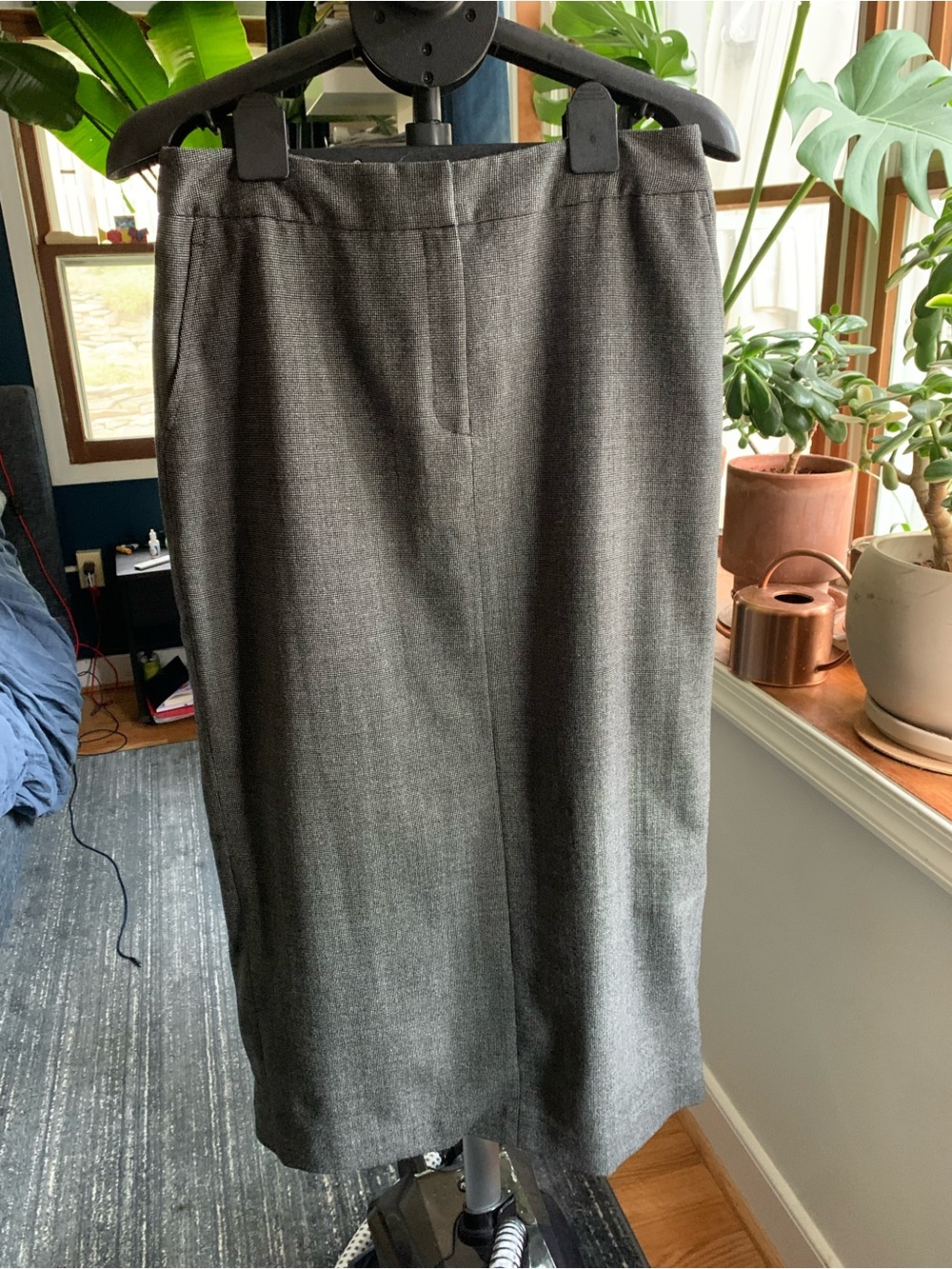 Vintage Rafaella 100% Gray Midi/Maxi Pencil Skirt